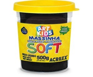 Massa de Modelar 500g Soft Preta - Acrilex
