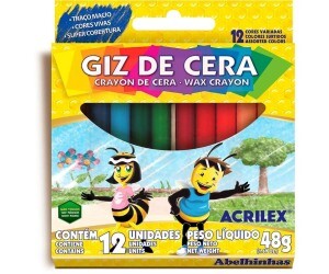 Giz de Cera 12 Cores - Acrilex