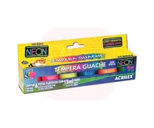Tinta Guache 06 Cores Neon - Acrilex