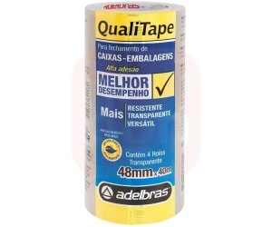 Fita Adesiva PVC Transparente C/4  48x40mm - Adelbras