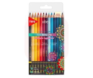 Lápis de Cor 12 Cores Vibes Tons Boho Chic - Tris