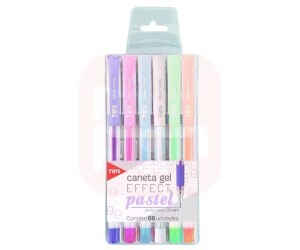 Caneta Gel Effect 6 Cores Pastel - Tris