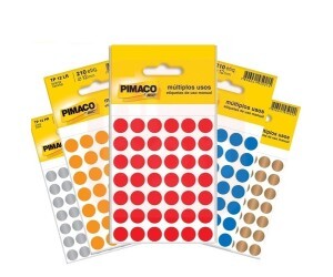 Etiqueta Redonda Nº19 Com 12 Folhas - Cores Sortidas