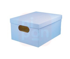 Caixa Organizadora Linho Média Azul - Dello