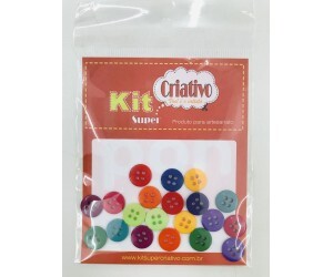 Botão Colorido 11mm C/20 - Kit Criativo