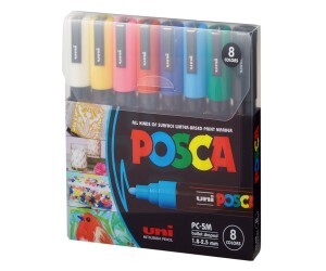 Caneta Posca 5M - Estojo com 08 Cores