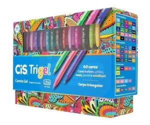 Caneta Trigel Estojo C/60 Cores