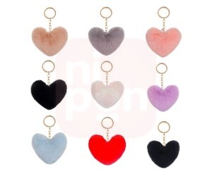 CHAVEIRO CORACAO PELUCIA CORES