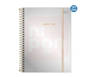 Planner Espiral 17,7 x 24 cm West Village Metalizado 2024 - Prata
