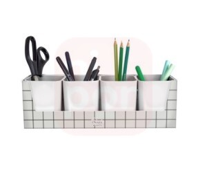 Kit com 4 Porta Objetos Minimal E Branco