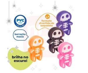 Borracha Boo! Formato de Esqueleto Brilha no Escuro