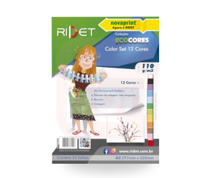 Bloco EcoCores A3 110g 12 Cores 24 Folhas