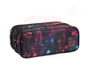 Estojo Duplo Grande Académie Splashes Preto – Tilibra