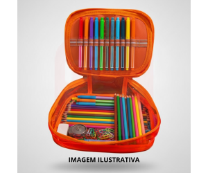 Estojo Box Super Clear Neon com Caneteiro – Snaker 