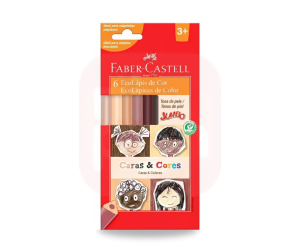 Lápis de Cor 06 Cores Jumbo Tons de Pele – Faber-Castell 