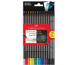 Lápis de Cor 12 Cores + 2 ECO Supersoft - Faber-Castell