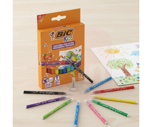 Caneta Hidrográfica Kids Ponta Média 12 Cores - BIC