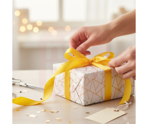 Fita de Cetim Amarela 15mm x 50m